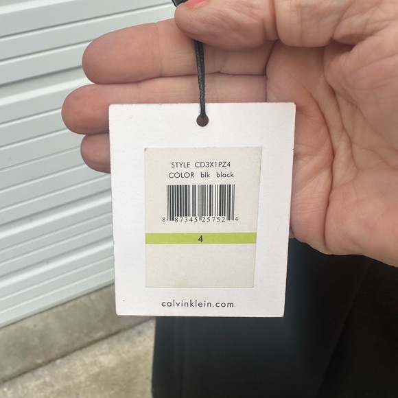 Calvin Klein Black Sheath Midi Dress V-Neck size 4 - Picture 7 of 14